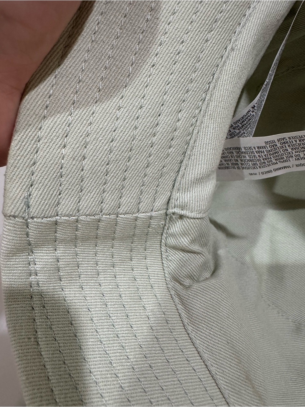 Bucket Hat with White Daisy Embroidery in Light Sage - Picture 5 of 8